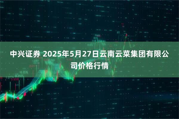 中兴证券 2025年5月27日云南云菜集团有限公司价格行情