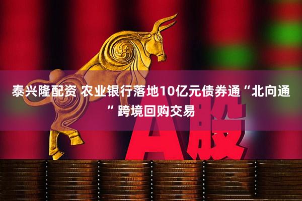 泰兴隆配资 农业银行落地10亿元债券通“北向通”跨境回购交易